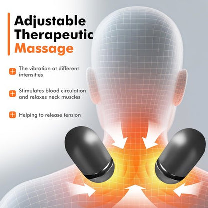 KITCADA Neck Pillow - 3-in-1 Massage Neck Pillow with Battery for Shoulder Pain Relief, Deep Tissue Pain Relief with Heat and Stretching, Neck Hump Corrector for Women