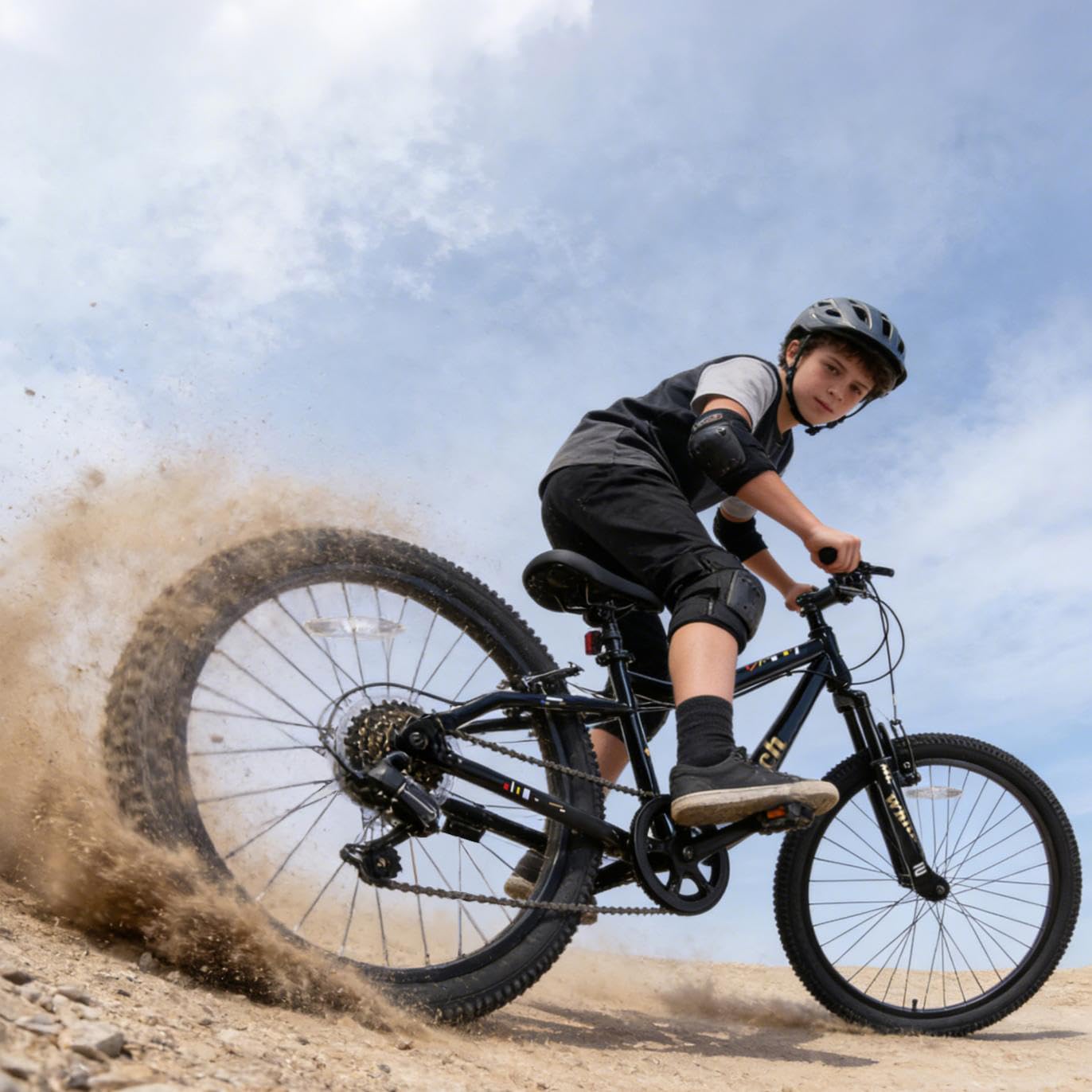 vollsch 24 Inch Kids Mountain Bike for 9-15 Years Old Boys Girls Teens 6-Speed Child MTB Bicycle with Front Suspension Fork, Black