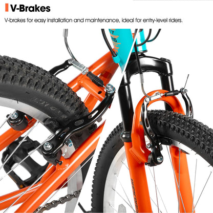 HH HILAND Full Suspension Mens Mountain Bike, 18 Speed, 26 Inch Wheel, Dual V Brake Bike for Men Womens Adult Bicycle