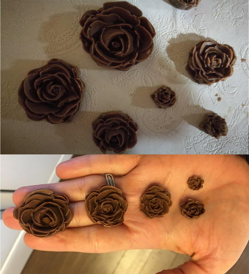 SaSa Design Rose Silicone Mold, Small Soap Clay Fimo Chocolate Baking Tool for Cake Decoration