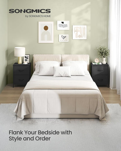 2 Closet, ULGS312B01S SONGMICS Dresser for Bedroom, Chest of Drawers, Nightstand, Steel, MDF, Non-Woven Fabric Drawers