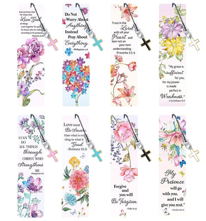 HTTDMY 8PCS Diamond Painting Art Bookmarks,Cute Acrylic Bookmarks Crafts Kits Gifts with Pendants for Adult Women Book Lovers (Flower)