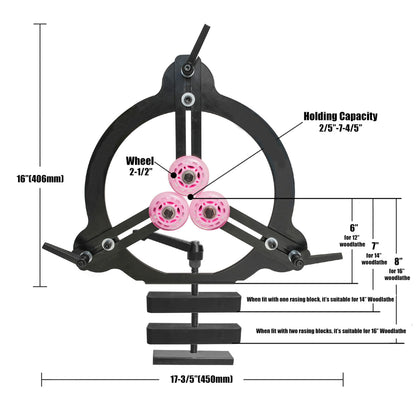 Woodturning Steady Rest for 12",14" and 16" Swing Size, Wood Lathe for Spindle Woodturning, Woodturning Tools.