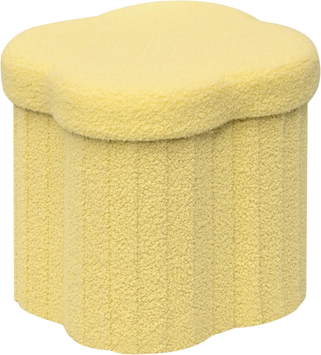 12.6"x12.6"x12.6" B FSOBEIIALEO Storage Ottoman Cube, Flowers Shaped Ottomans with Storage Foot Stool Footrest