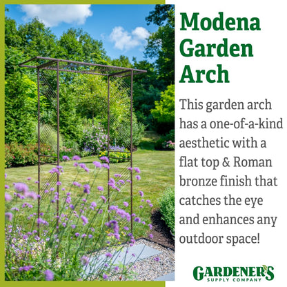 Gardener's Supply Company Modena Arch | Flat Top Garden Arch Made of Durable Powder-Coated Steel Perfect for Garden Entrance or Support for Climbing Plants & Vines