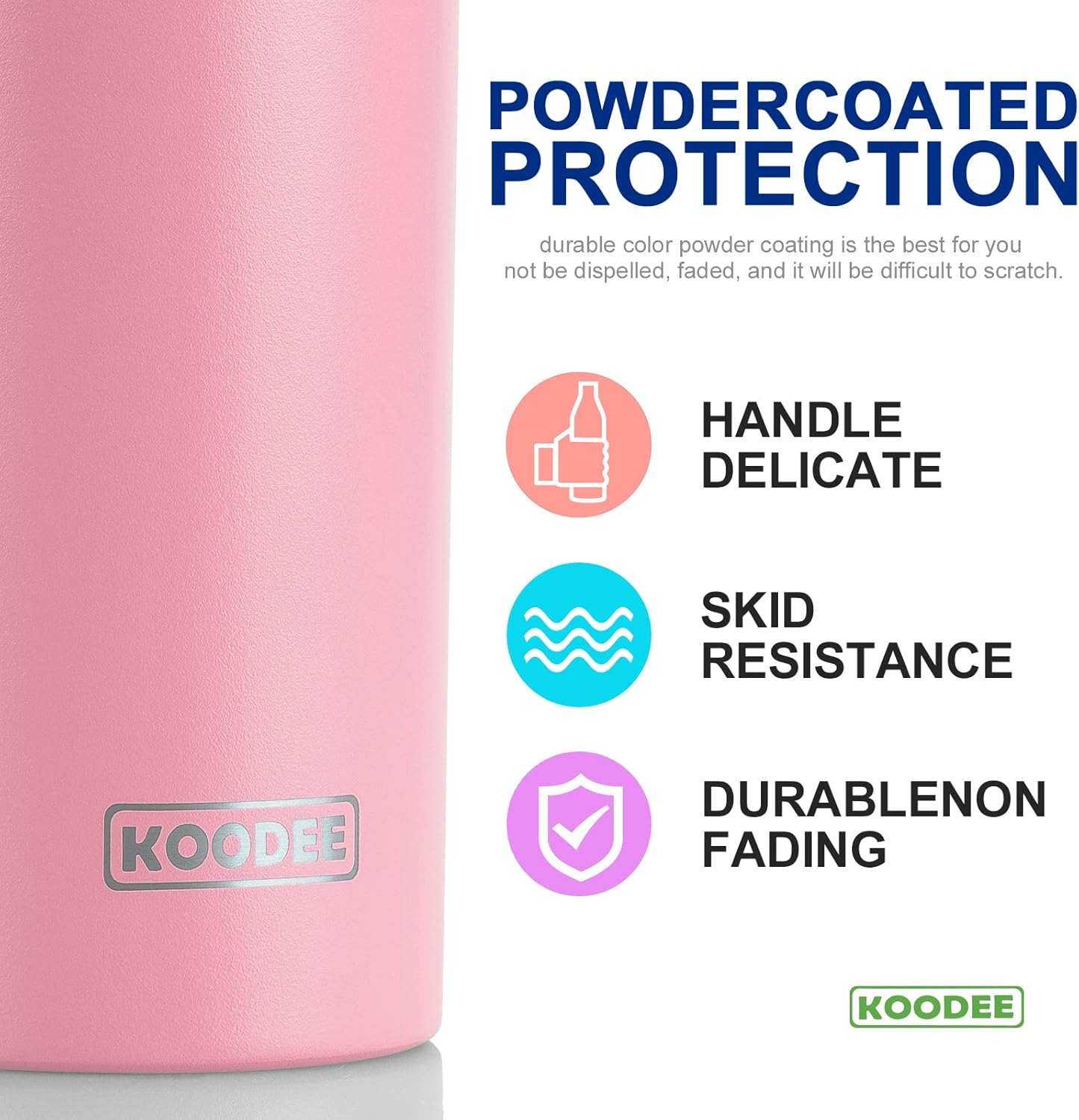 20 oz Tumbler(4 Pack) koodee Stainless Steel Skinny Double Wall Insulated Water Tumbler Cup with Lids, Straws and Straw