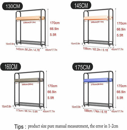XDRGOOIUY Commercial Fabric Roll Storage Rack, Wall Mount with Adjustable Hanging Rod for Vinyl Rolls and Tablecloth