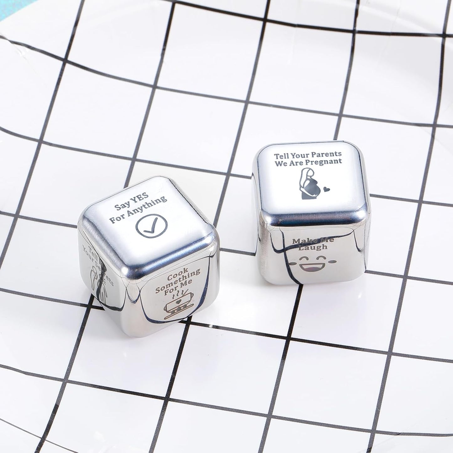 Funny Iron Gifts for 6th Anniversary - 6 Year Wedding for Couples, Food Decision Dice, Christmas Birthday Gifts