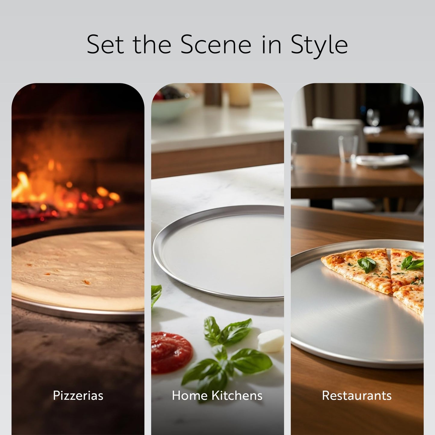 Restaurantware Met Lux 18 Inch Commercial Pizza Pan 1 Coupe Style Pizza Cooking Tray - Heavy-Duty 18-Gauge Aluminum Round Baking Tray Oven-Baking For Pizzas & More