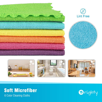 Orighty Microfiber Cleaning Cloths, Pack of 150, Highly Absorbent Cleaning Supplies, Lint Free Cloths for Multiple-use, Powerful Dust Removal Clean Rags for House, Kitchen, Car Care(12x12 inch)
