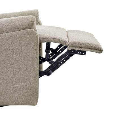 Madison Park Recliner & Rocking Chair: Glider Recliner Nursery Chair for Living Room & Bedroom, Swivel Rocker Recliner with a Rounded Back, Versatile 3-in-1 Accent Chair for Small Spaces, Beige