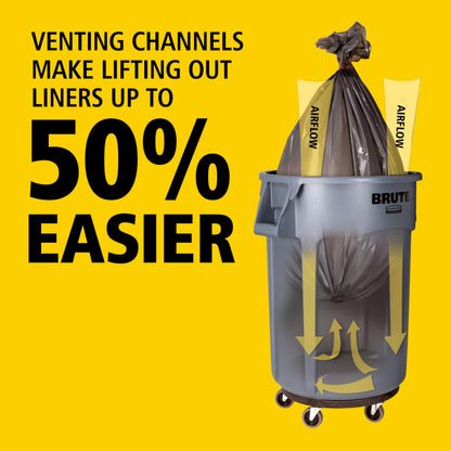 Rubbermaid Commercial Products BRUTE Heavy-Duty Round Trash/Garbage Can, 10-Gallon, Yellow, Outdoor Waste Container for Landscapers/Construction/Restaurants/Back of House/Offices/Warehouses