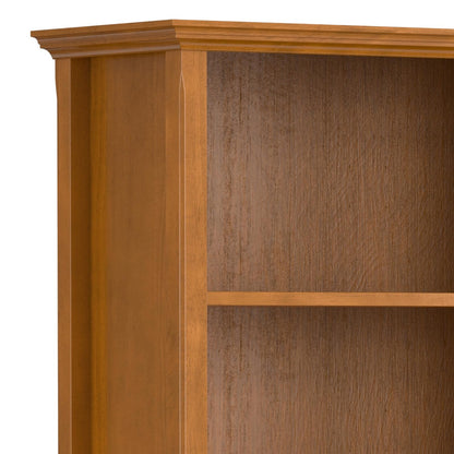 SIMPLIHOME Amherst Bookcase - 70 inch Tall 5-Shelf Solid Wood Bookshelf in Light Golden Brown, Transitional Storage for Living Room, Study Room or Office with Adjustable Shelves and Tapered Legs