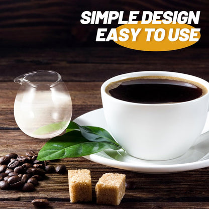 BESTOYARD Mini Glass Milk Cup Pitcher Set, 2 Pcs for Sauce, Maple Syrup, Coffee, Espresso Shots, and Tea