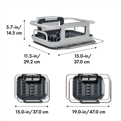 OXO Good Grips Extendable Over-The-Sink Aluminum Drying Dish Rack