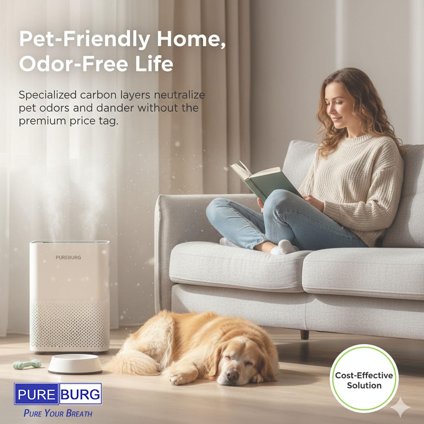 PUREBURG Replacement Pre-Filter Compatible with Molekule Air Purifier, 2-Pack High-efficiency HEPA Activated Carbon 2-in-1 Air Clean Dust VOCs Odor