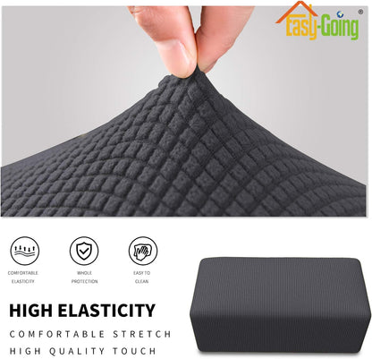 20-30in Easy-Going Stretch Ottoman Cover Length Folding Storage Stool Furniture Protector Soft Rectangle slipcover