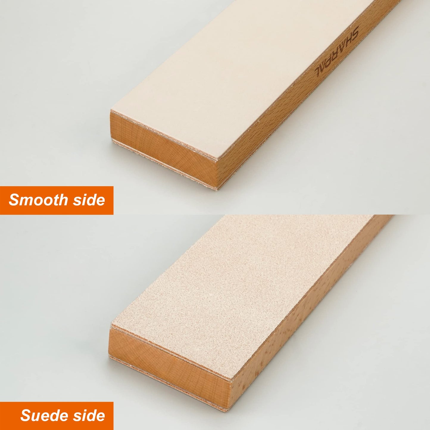 SHARPAL 205H Double-Sided Leather Strop 13.2" x 2.4" Kit, Genuine Cowhide Stropping Block with 2 oz Polishing Compound & Angle Guide, Knife Strop for Honing Knives, Tools, Fathers Day Gift