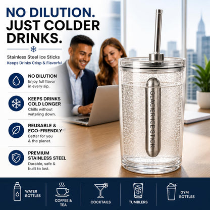 Nzula Reusable Ice Sticks for Water Bottles – Stainless Steel Cooling Rods (4 Pack) | No Dilution Drink Chiller | Fits Tumblers & Gym Bottles