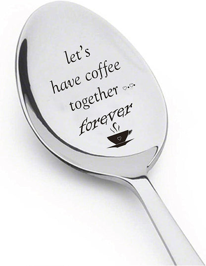 Let's Have Coffee Together Forever Spoon Gift - Love Gift for Girlfriend/Boyfriend, Christmas Proposal Gift