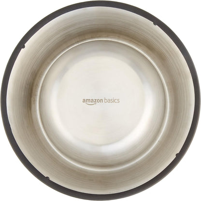Amazon Basics Stainless Steel Non-Skid Dog Bowl, Dishwasher Safe, Rust Resistant, Single