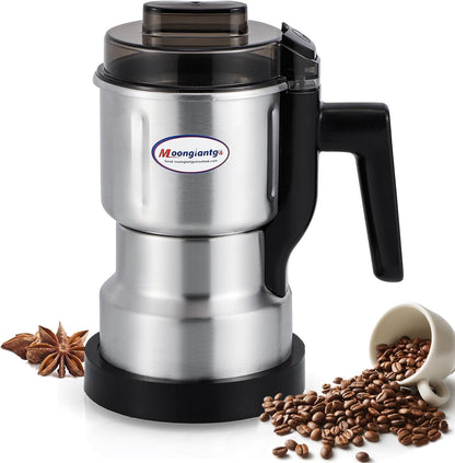 Moongiantgo Coffee Grinder Electric, 250W Mini Spice Grain Mill, 200ml Capacity for Spices, Seeds, Rice, Beans