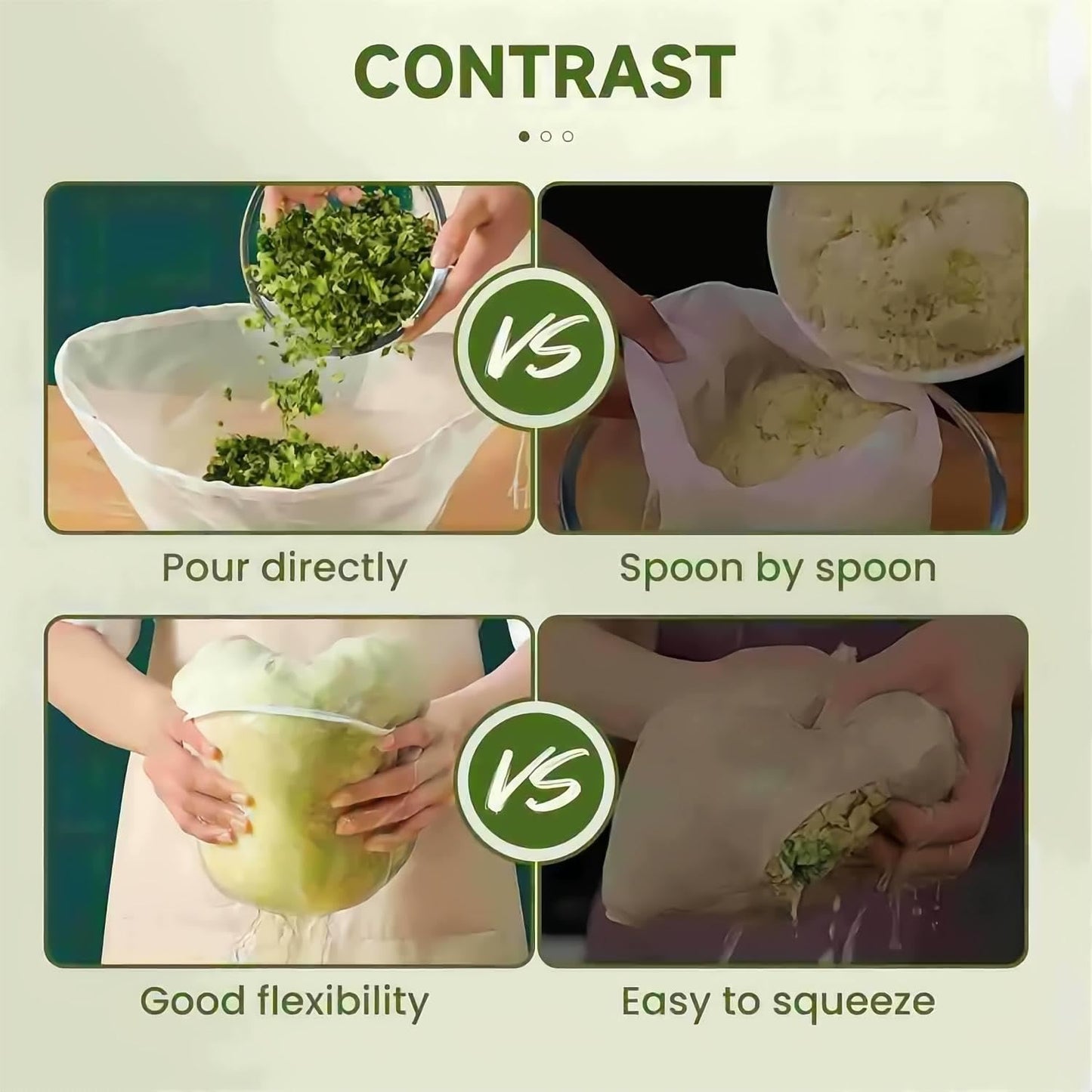 5PCS Cheese Cloth Bags for Straining, Bowl-shaped reusable nylon cheese cloth filter bag, fine mesh multi-purpose food filter bag, suitable for nut milk, juice, soy milk, dumpling fillings. (Large)