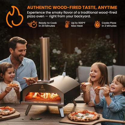 Stoke 16 Inch Outdoor Pizza Oven – Portable Outdoor Pizza Maker for Backyard, Camping, or Tailgating – Stainless Steel Multi-Fuel Oven with Pizza Stone & Accessories