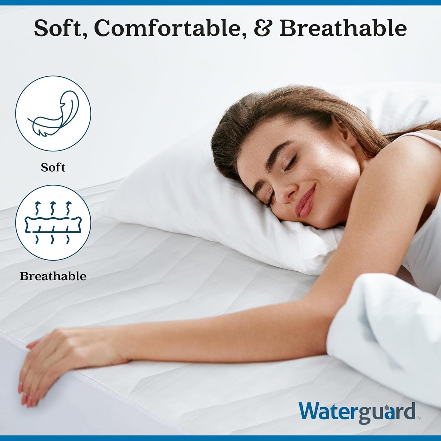 13" Waterguard Quilted Cotton Mattress Pad - Full XL Size - Soft, Comfortable, and Fluffy Mattress Pad - Waterproof
