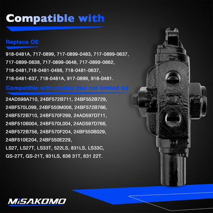 Log Splitter Control Valve Replace# 918-0481A, 717-0899, 717-0899-0483, 717-0899-0637, 717-0899-0638, 717-0899-0648, 717-0899-0662, 718-0481, 718-0481-0498, 718-0481-0637, 718-0481-637, 918-0481
