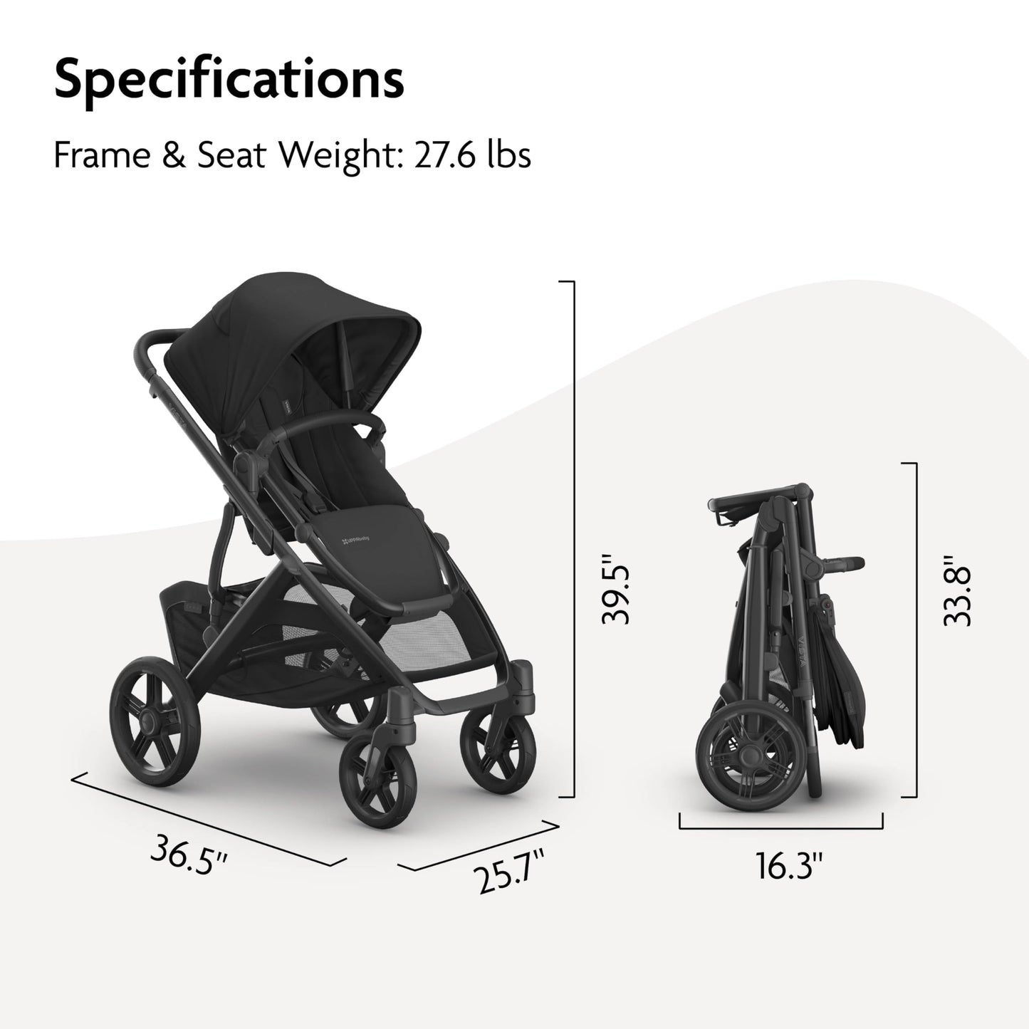 UPPAbaby Vista V3 Convertible Single-to-Double Stroller for Baby & Toddler, 30+ Configurations, Car Seat Compatible, All-Wheel Suspension, XL Basket – Jake (Charcoal/Carbon Frame)