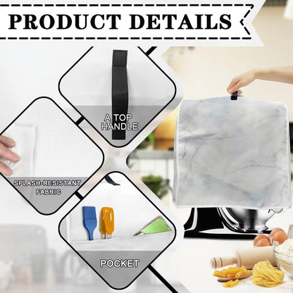 Marbling Print Auto Mixer Cover, Compatible with 4.5-5 Quarts Blender, Washable Dust Proof Kitchen Appliance Cover