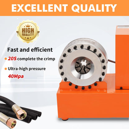 Electric Hydraulic Hose Crimper Tool with 8 Dies – 110V Portable Crimping Machine for AC Lines, Automotive, Excavators, Agricultural Equipment – Multi-Diameter Hydraulic Pipe & Fuel Line Crimper Kit
