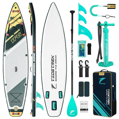 TIDETREK 11'6" Inflatable Stand Up Paddle Boards, Premium SUP Accessories, Non-Slip Comfort Deck for Youth & Adults (Royal Teal)