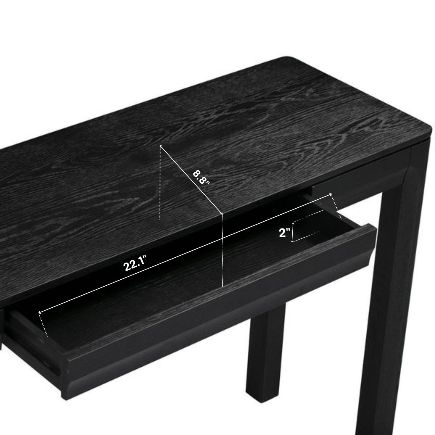 NTC Flow 47-Inch Console Table, Modern Solid Wood Entryway Table with Hidden Drawer, Waterproof & Heat Resistant, Narrow Table for Hallway, Living Room & Foyer, Burnt Black