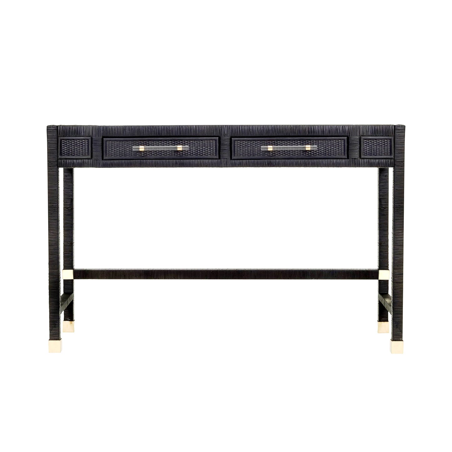 Tov Furniture Amara Charcoal Rattan Desk