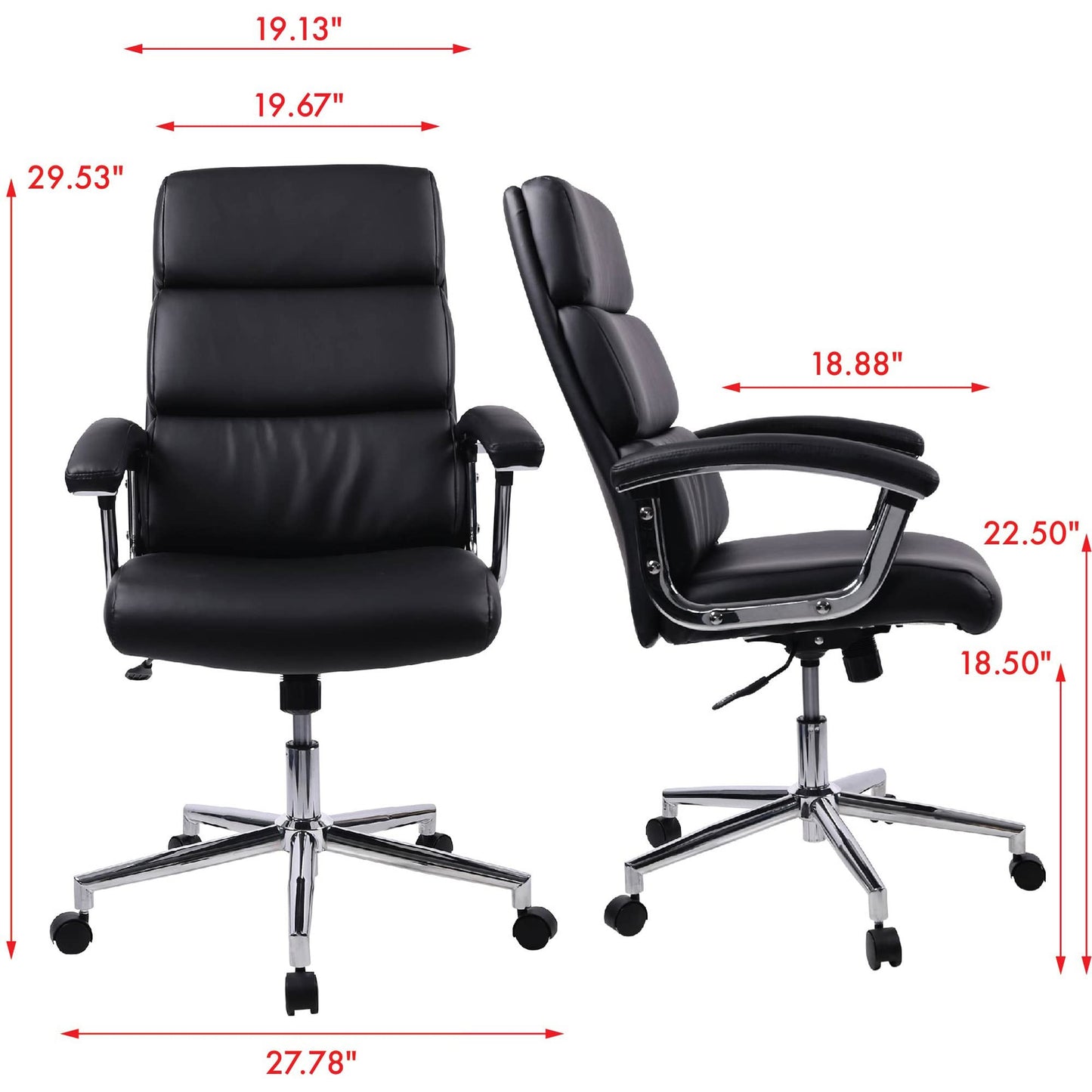Lorell Leather High-Back Black Executive Chair