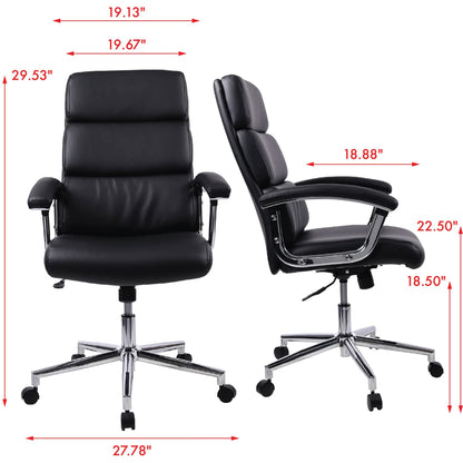 Lorell Leather High-Back Black Executive Chair