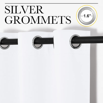 NICETOWN White Lightweight Curtain Panels - Non-Blackout Drapes for Bedroom & Dining Room | Set of 2, 42" W x 48" L