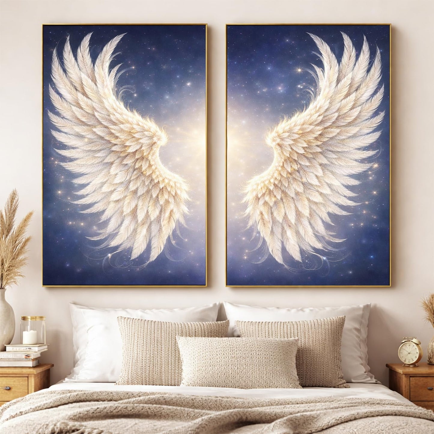 2-Panel Angel Wings Large Diamond Art Kit for Adults, Advanced Big Size Decor Gem Full Round Drill Diamond Painting Dots Art Kits for Shared Crafting & Home Decor 15.7 x 23.6 Inch Each Canvas