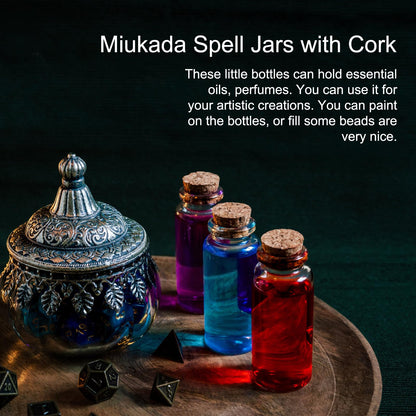40 ml Small Glass Bottles with Cork, 32 Pack Mini Bottles with Twine & EXTRA Cork Stoppers, Small Vials with Lids, Tiny Glass Bottle, Mini Potion Bottle for Theme Party, Sand