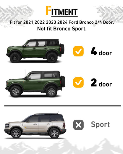 Broaddict Aluminum Tailgate Table for 2021-2026 Ford Bronco 2/4 Door, No-Drill Foldable Rear Door Molle Panel Table & Cargo Shelf, Rust-Proof Lightweight Storage Rack, Fits Base/Big Bend/Badlands