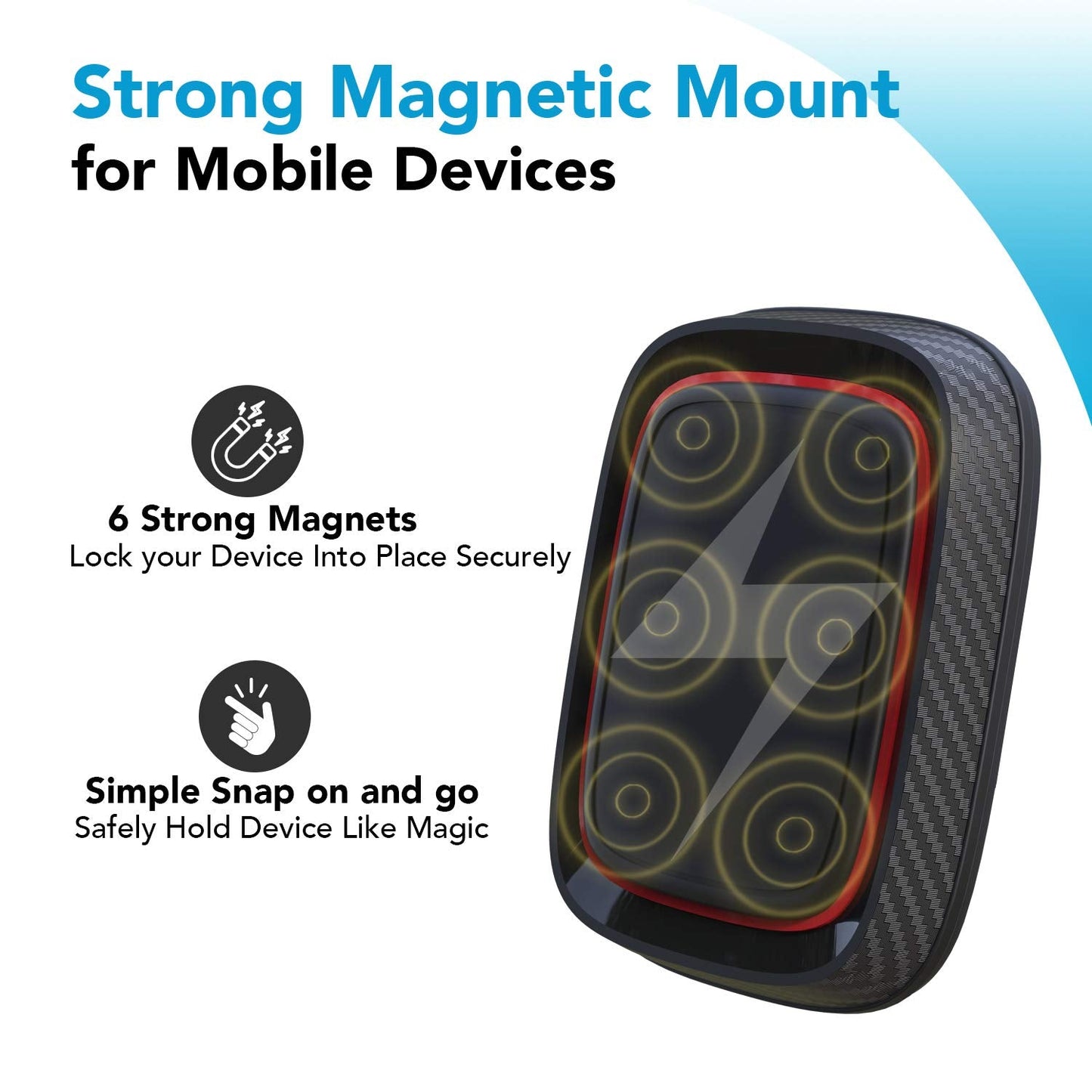 APPS2Car Magnetic Car Phone Holder Mount [6 Strong Magnets], Cell Phone Holder Car [Suction Cup], Phone Car Holder Mount [Windshield Dashboard] fit for Most Smartphones & Mini Tablets