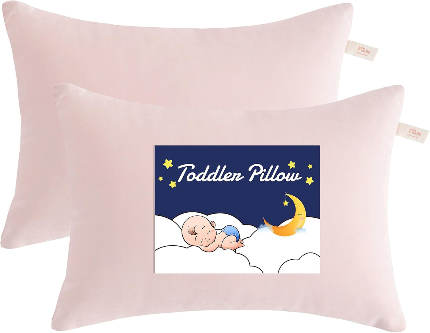 13"x18" NTBAY Toddler Pillows, Down Alternative Pillows, Machine Washable - Soft and Breathable Travel Small Pillows