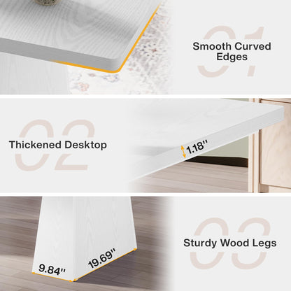 Tribesigns 63-Inch Executive Desk, Large Office Computer Desk with Double Pedestal, Modern Simple Workstations Writing Table Conference Table Business Furniture for Home Office, White