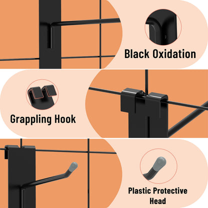HUHOLE 50 Pack Gridwall Hooks 2 Inch – Black Metal Display Hangers for Wire Grid Panel – Heavy Duty Retail Store Fixtures, Garage Organizer, Craft Fair & Jewelry Rack (20lbs Capacity)