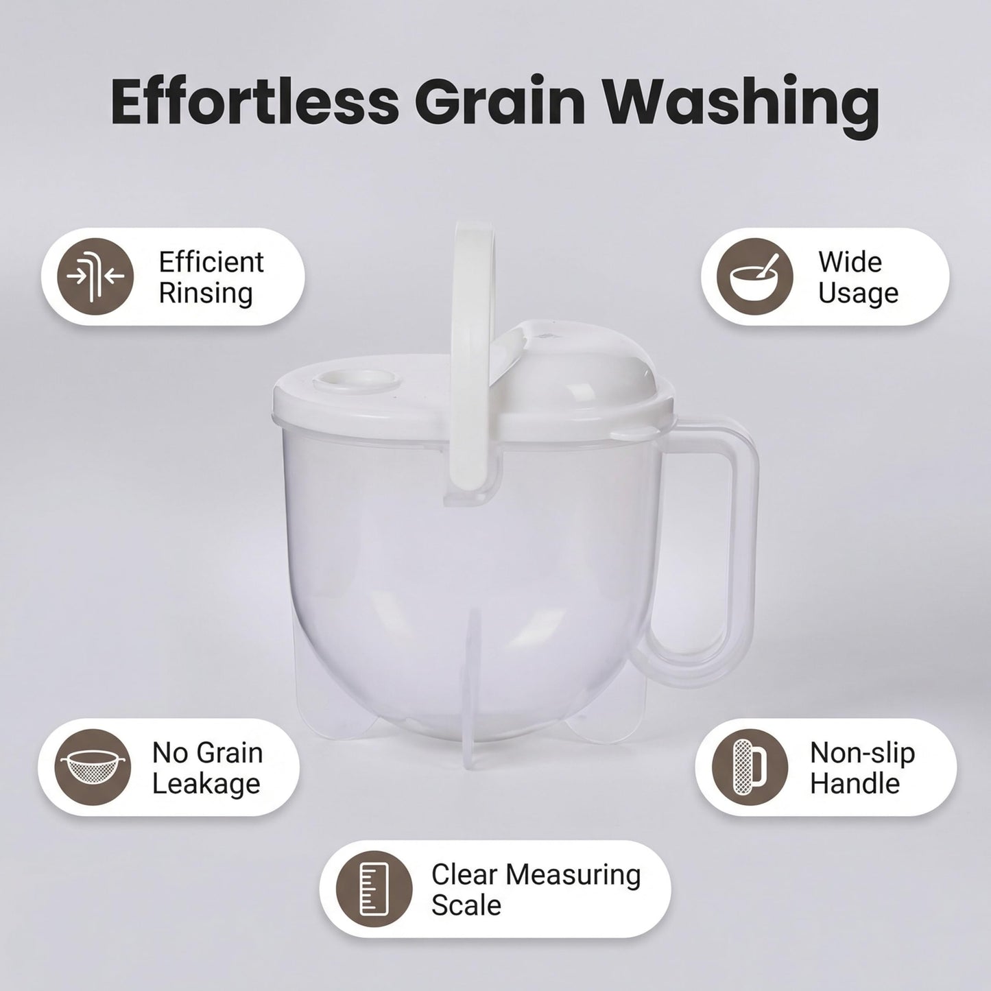 Lupnkl Food Strainers Rice Washing Bowl with Top Drainer Microporous Small Colander, ideal rice washer strainer, rinser, drainer, perfect for washing rice, multigrain, beans & small grain food.