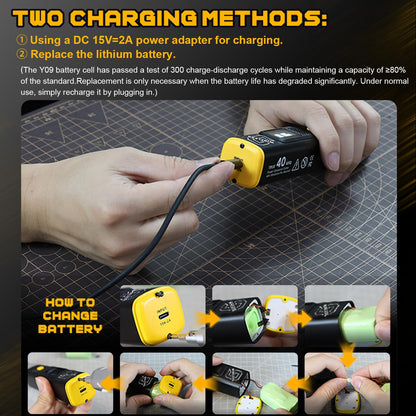 Wireless Ultrasonic Cutter, 40kHz Vibration & 2 Cutting Modes, Includes 50 Replacement Blades & Display Case, Multifunctional Sonic Knife For 3D Printing, Woodworking, Model Mods, Prototyping & DIY