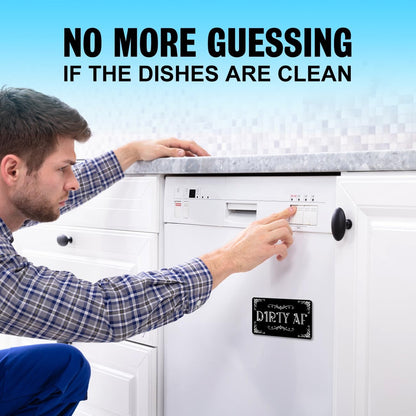 Funny Clean Dirty Dishwasher Magnet, Double Sided Kitchen Reversible Sign, Apartment Kitchen Accessories Decor Magnet