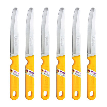 Kiwi SET 512 6 piece Fruit Knives,Silver and Yellow